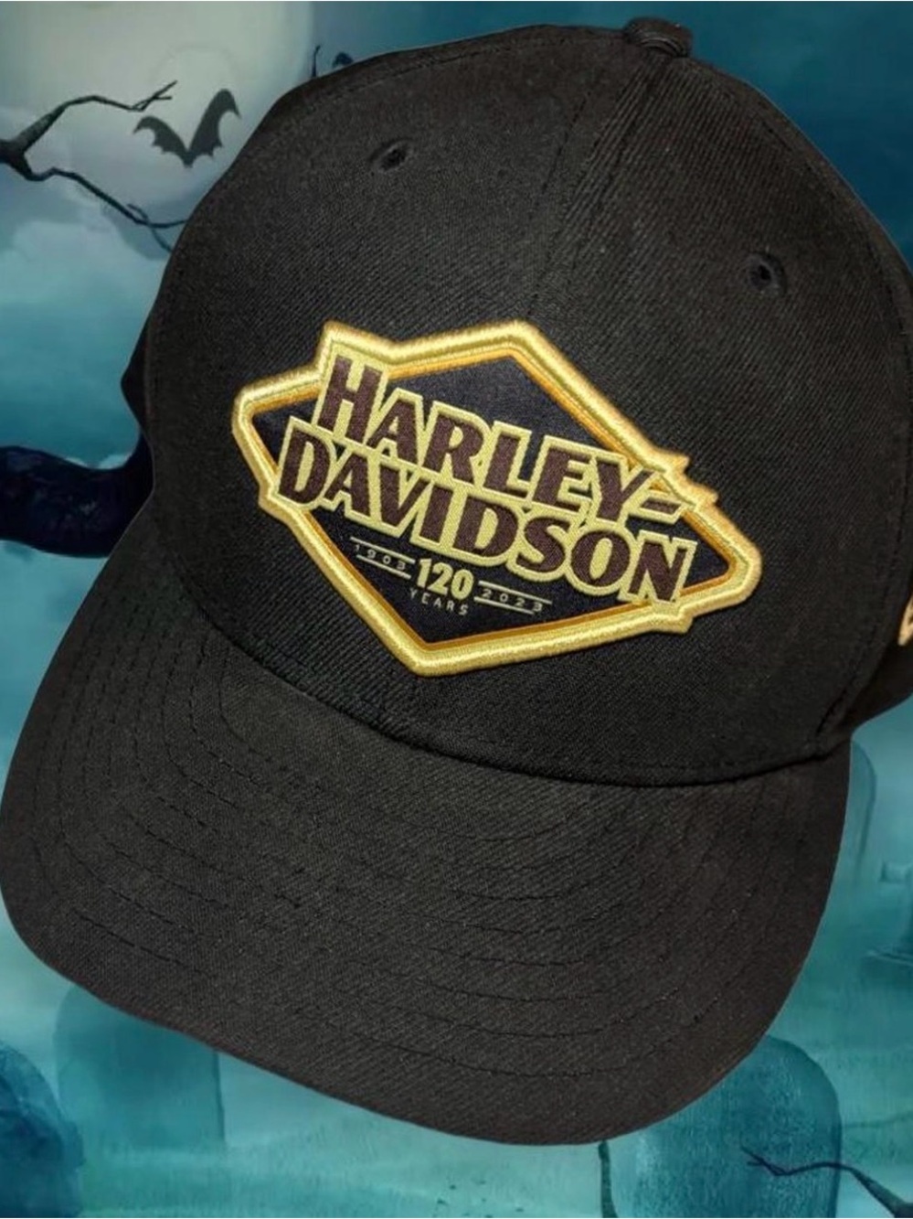 Harley-Davidson Black and Gold Embroidered Logo Cap